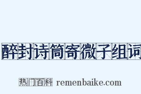 醉封诗筒寄微子组词是什么意思的图片